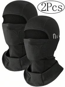 1pc/2pcs/3pcs Unisex Solid Color Balaclava Hood Set, Single Hole Full Face Mask For Cycling, Suitable For Daily Wear And Outdoor Activities - Multicolor - View 2