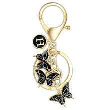 1pc Butterfly Letter Elegant Iron Alloy Keychain Pendant Accessory Winter Pink Black 26 English Letters - Black - View 10