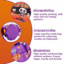 Halloween Candy Gift Bag -1/3 Reusable Fabric Candy Bags With Drawstrings And Handles - Perfect For Halloween Candy Requests, Party Gifts, And Children's Gifts - Multicolor - View 5