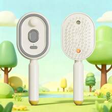 Portable Nano Mist Electric Massage Comb, One-Click Retractable Teeth For Easy Hair Removal, Soft Air Cushion Round Tooth Scalp Massager, USB Rechargeable Hydrating Detangling Styling Comb, Suitable For Home And Travel, Available In Pink - - A - View 12