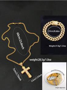 5PCS Street Style Hip Hop Necklace Bracelet Watch Ring Set, Calendar Function Design, Suitable For Holiday Outfits, Gift For Children - Red - View 7
