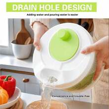 1pc Vegetable Dryer, Salad Spinner, Fruit Basket, Vegetable Washer & Dryer, Fruit Strainer, Lettuce Spinner, Colander, Dryer, Practical Kitchen Tool, Kitchen Supplies, Restaurant Kitchen Gadget - White - View 8