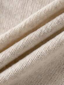 Girls' Elegant Solid Color Cable Knit Pullover Sweater, Suitable For Vacation, Party, Spring, Autumn, Winter - Apricot - View 8