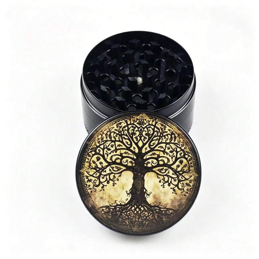 New Tree Of Life Style Grinder - Compact Travel Grinding Device, Suitable For Women And Men As Birthday/Valentine's Day Gift, Travel Accessory, Interesting Aesthetic Style, Durable Construction, Great Gift Choice