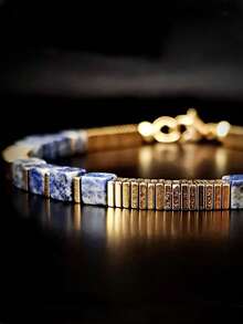 Men's Lapis Lazuli Bracelet: A Top Choice For Everyday Wear With Hematite - Blue - View 4
