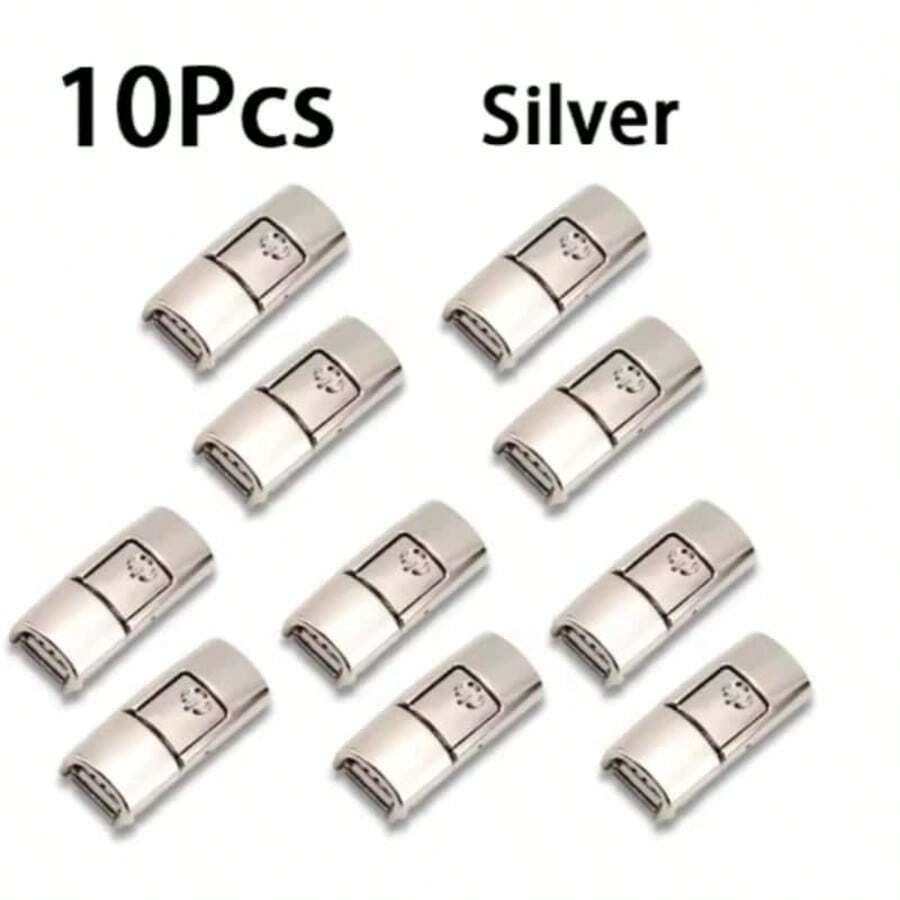 QKC 10pcs Metal Quick Release Shoelace Buckles Fashion Press Lock - Easy Adjustment, Hassle-Free - Multicolor - View 1
