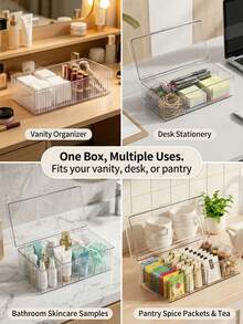1pc Tea Bag Storage Box, Multi-Functional Desktop Organizer For Coffee And Tea Bags, Suitable For Dorm, Home And Office Use, Great Gift For Holidays Or Housewarming, Back To School Essential - Multicolor - View 8