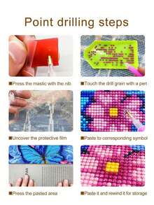 Purple Flower Diamond Painting Kit Full Diamond 5D DIY Handmade Art, Living Room Bedroom Decoration Hanging Painting, Suitable For Adults And Beginners Relaxation Gifts. Christmas Gift - A - View 8