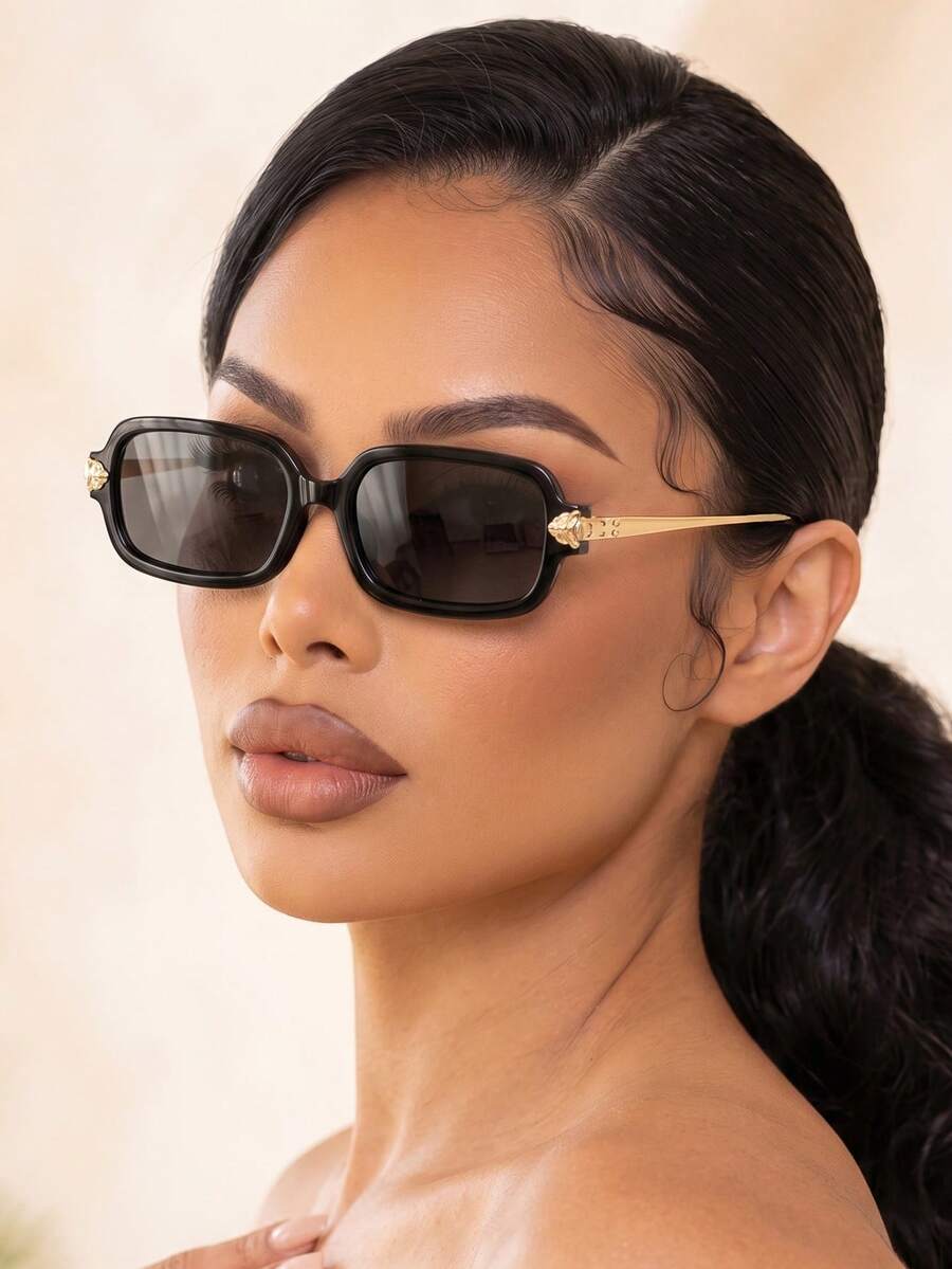 1 Pair Women's Retro Square Metal Frame Fashion Glasses, Y2K Sweet Cool ...