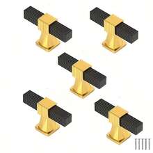1pc/5pcs T-Shaped Color Block Pull Handle Black Grey Gold Dual-Tone Bar Handle Suitable For Drawer Pulls Door Handles Cabinet Pulls (With Screws) - single hole - View 15