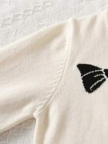 Young Girl Bow Pattern Knitted Cardigan Suitable For Daily Wear In Spring, Autumn, And Winter - Apricot - View 5