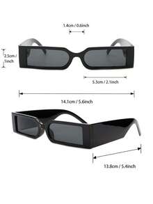 1 Pair Men's Fashion Rectangular Frame Sunglasses, Suitable For Driving, Vacation, Outdoor Sports, Daily Life, Party, Fits All Face Shapes. - Multicolor - View 2