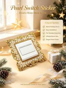 1pc ABS Faux Pearl Switch Sticker, Faux Dirt & Dust Switch Protective Cover, Wall Decor, Halloween Decor, Classroom Decor, Sticker, Wall Sticker, Vinyl Sticker, Home Decor, Spring Decor, Refresh Your Home, Rama Decorative Sticker - Multicolor - View 3