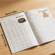 Tracing Letters Workbook, 32‑Page ABC Alphabet Letter Tracing Practice Book, Uppercase & Lowercase Writing Exercise Book With Cute‑Word Illustrations, Preschool Early Educational Toy, Kids Reading & Writing Learning Supplies - Yellow - View 3