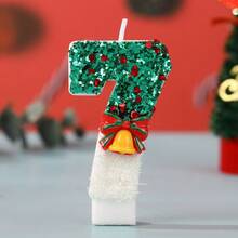 1pc Number 0‑9 Cake Candles,Christmas Bell Design Candle,Cute DIY Holiday Cake Topper,Festive Wish Candle For Birthday,Christmas Party Dessert Decor - Multicolor - View 7