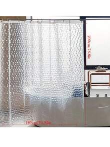 1PC Fashion Water Cube EVA Shower Curtain Waterproof Tasteless Lining Transparent Shower Curtain Including Hook - Clear - View 14