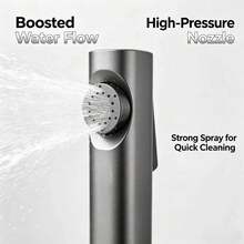 1PC High‑Pressure Handheld Bidet Spray Gun, Powerful Flush Bathroom Toilet Sprayer, Multi‑Purpose Cleaning Spray Gun For Toilet Sink Bathtub, G1/2" Thread Replacement Accessory For Bathroom Fixtures - G 1/2" Interface - View 3