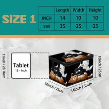 1pc Large Foldable Zipper Storage Box Organizer. Multiple Styles With Premium Element Prints, Perfect For Travel, Packing, Clothing, Pants And Bedding, Ideal Solution For Moving Storage - Multi-color - View 18