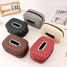 Car Leather Tissue Box, Hanging Tissue Pouch For Armrest, Seat Back & Sun Visor, Auto Tissue Holder - A - View 2