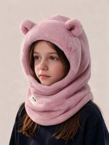 Cute Bear Thickened Outdoor Scarf Face Mask Integrated Ear Protection Hat Cycling Lei Feng Hat - Multicolor - View 2