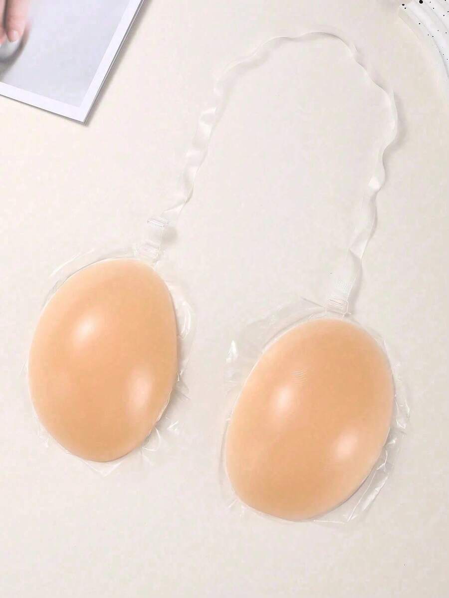 1Pair Women's Summer Thin Seamless Invisible Breast Petals, Can Be Applied To Dresses And Other Clothing, Anti-Exposure, Anti-Slip, Anti-Sweat, Suitable For Wedding Dresses, Large Breast Gathering And Small Breast Coverage - Multicolor - View 1