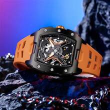 Hollow Automatic Mechanical Men's Sports Waterproof Luminous Watch, Suitable For Halloween, Christmas, Father's Day, Valentine's Day, Daily Wear, Perfect Gift Choice - one-size - View 3