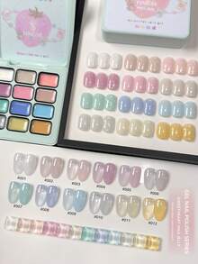 TINGSE Cat Kuku Gel 12 Warna, Lak Kuku Semi-Padat untuk Manicure DIY, Gaya Korea, Gel Mengkilap Saturasi Tinggi Cocok untuk Salon Kuku - MultiWarna - View 4