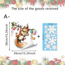 1/3pcs Christmas Squirrel Fox Window Decal, Cute Cartoon Animal Branch Pattern, Reusable Window Sticker, Suitable For Living Room, Kitchen, Store Windows And Christmas Party Decorations - Multicolor - View 15
