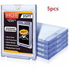 10pcs/6pcs/1pc Magnetic Card Sleeves, 35lb Hard Card Holders, Suitable For Trading Cards, Standard Cards, Sports Cards And Baseball Cards - Clear - View 11