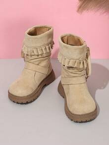 Girls' Princess Boots Korean Style Slouch Boots Vintage Boots - Apricot - View 4