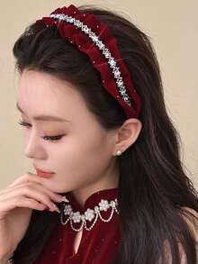 Premium Baby's Breath Pleated Headband For Women, Versatile Hair Hoop For Outings, Face-Slimming Hair Clip Head Accessory - Multicolor - View 7