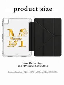 Personalized Custom Butterfly Monogram Case, Clear Transparent Shockproof Protective Cover With Pencil Holder, Custom Name Tablet Accessory For Daily Use, Unique Gift For Birthday Christmas Graduation - Multicolor - View 9