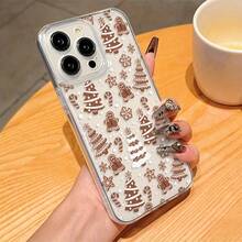1pc Full Screen Christmas Elements Christmas Tree Gingerbread Man Transparent Space Shell Phone Case Protective Cover Compatible With IPhone11/12/13/14/15/16/16Pro/16ProMax/17/17pro/17ProMax/18pro 18ProMax - Multicolor - View 5
