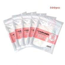 100/200/500/1000pcs Disposable Plastic Face Mask Cover, Neck Mask Sticker, Transparent Mask Packaging Paper For Moisture-Retaining Face Masks, Suitable For Home And Salon - Multicolor - View 9