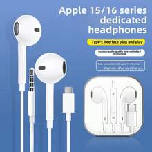 Earphone Tipe C, Kompatibel dengan Sebagian Besar Ponsel, Cocok untuk iPhone 15-17, Earbud Stereo Berkabel, Kompatibel dengan Sebagian Besar Perangkat dan Ponsel Pintar dengan Antarmuka Tipe C - bawaan - View 2
