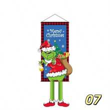 The Grinch The 1PC Christmas Print Hanging Cloth Banner, Hanging Painting Frame, Party Atmosphere Decoration Prop, Home Wall Decor, Store Window Display, Holiday Photo Backdrop, Reusable Christmas Scene Decoration, Easy Installation And Foldable Storage, Suitable For Christmas Party Decor - 110*40cm - View 13