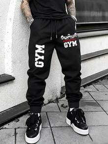 Men's Spring/Autumn Outdoor Sports Cuffed Long Pants Casual Fashion Sweatpants - Black - View 1