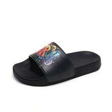 Colorful Letter Kids Slippers Boys EVA Soft Sole Casual Non-Slip Indoor Outdoor Beach Slide Sandals - Black - View 11