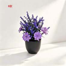 Artificial Potted Plant With Pot, Desktop Living Room Faux Flower Decoration Creative Ornament Purple Lavender Flower, Christmas Gift - Birthday Gift - Holiday Gift - Small Gift - Perfect Little Gift - Multiple Styles - View 6