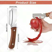 Multifunctional Stainless Steel Thickened Fruit Peeling Knife, Ultra Sharp Blade With Wooden Handle And Bottle Opener, Suitable For Vegetables Or Fruits That Need Peeling - Multicolor - View 9