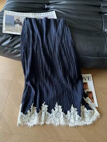 TWFS Women's Casual Elegant Fashion Loose Navy Blue Skirt For Summer/Autumn Travel, Party, Halloween, Back To School, Dance - Navy Blue - View 8