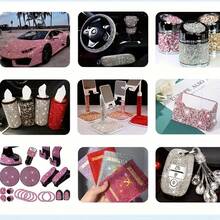 1pc Random Color Self-Adhesive Glitter Crystal Rhinestone Sticker Diamond Ribbon Sticker Rhinestone Craft Car Phone Bag Gift Party Home Decor - Rhinestone Stickers - View 6
