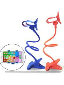 360° Rotating Foldable Gooseneck Phone Holder Tablet Stand With Clamp, Black - Phone Stand 01 - View 4