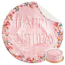 1件生日蛋糕造型毛絨毯，逼真圓形蛋糕毯，柔軟法蘭絨創意食物主題毯，適合作為生日禮物 - 生日蛋糕 - 查看 10