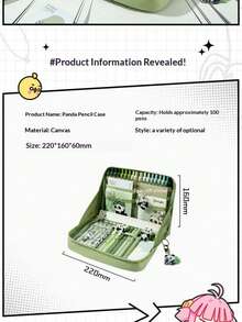2026 New 12-Layer Partition Panda Theme Pencil Case, Extra Large Capacity Stationery Storage Bag, Ins Minimalist Highly Attractive Flap Transparent Visible Stationery Box, Complete Set Of Chinese Style Stationery Gift Set, Suitable For Teenagers Students Daily Learning And Office Use, Perfect For Self-Use Or Gifting - 12-layer Pencil Case - View 7