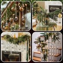 1/6/12/24pcs Christmas Transparent Glass Water Drop Hanging Decor, Raindrop Crystal Pendant Ornament, Chandelier Pendant, Christmas Tree Winter Party Home Decoration - Multicolor - View 11