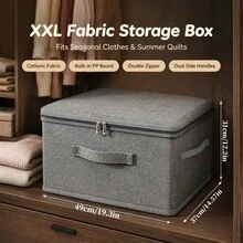 Foldable Storage Box With Zipper Lid, Handled Storage Cube Basket For Closet Clothes Organization - Multicolor - View 17