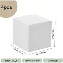 2/4/6 Pieces 8cm/3.15in Polystyrene Foam Cube - Lightweight And Durable, Suitable For Art Projects, Sculptures, Flower Arrangement, Centerpieces And Handicrafts. The Product Is A Regular Square Block With A Simple Design And Smooth Surface - Multicolor - View 8