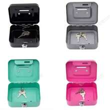 Small Metal Cash Box With Key Lock, Mini Money Box For Storing Coins And Bills, Suitable For Home Office Desk, Lockable Money Organizer Box, Halloween, Christmas, New Year, Birthday, Graduation Gift, Suitable For Teens And Adults 14 Years And Older (Black) - Black - View 5