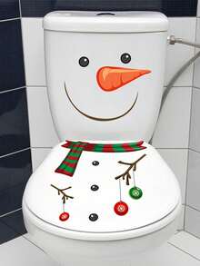 20/10pcs Christmas Snowman Toilet Lid Stickers,Christmas Stickers, Removable Waterproof Christmas Bathroom Decals,Christmas Ornaments,Holiday DIY Bathroom Wall,Toilet Lid Decorative Stickers,Toilet Lid,Window,Refrigerator,Cabinet,Christmas Decor Home - A - View 8